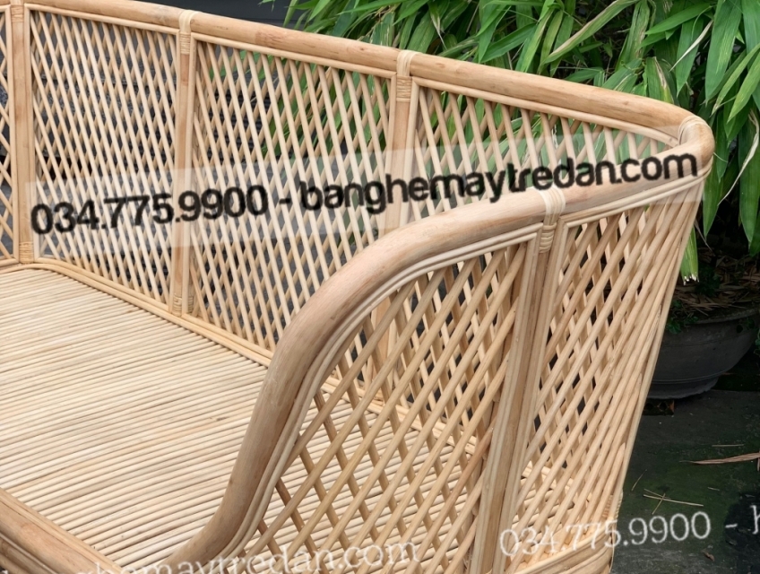 Ghế băng mây dài có tựa lưng