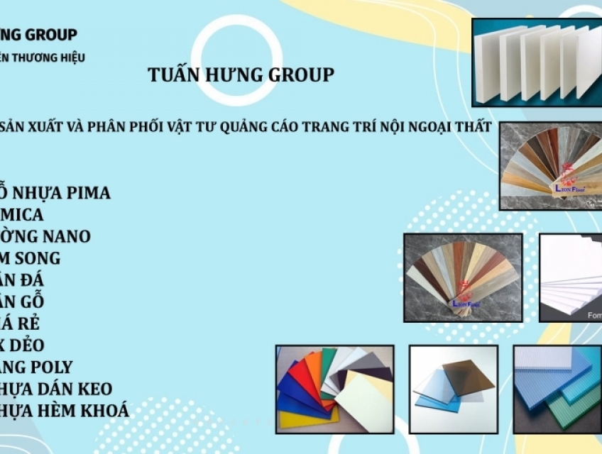 Nhà sản xuất và cung cấp vật tư quảng cáo,trang trí nội ngoại thất
