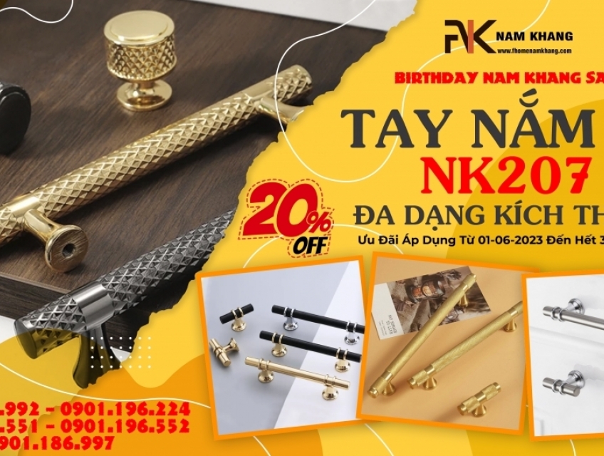 Tay nắm tủ cao cấp NK207 FhomeNamKhang