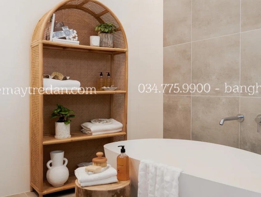 Kệ mây đứng để đồ 4 tầng tiện lợi