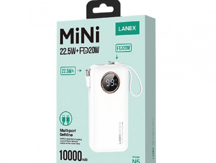 Pin sạc dự phòng Lanex N5 10000mAh/37Wh