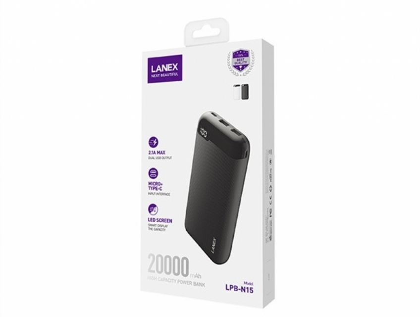 Pin sạc dự phòng Lanex LPB-N15 20000mAh/74Wh