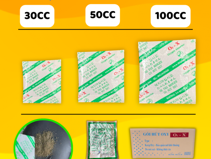 Gói OXY O2X khử Oxy gấp 2 lần bảo quản bánh Trung Thu