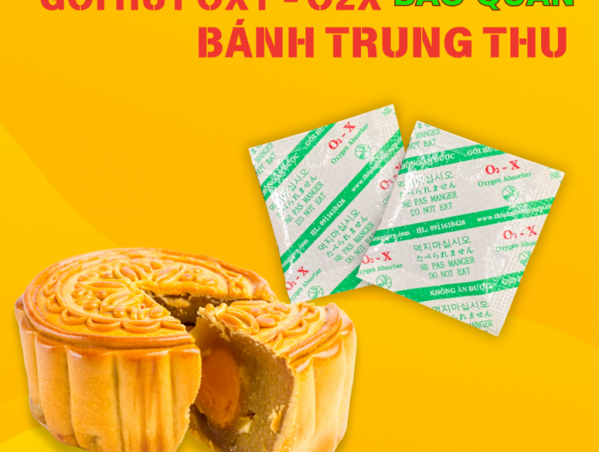 Gói Oxy O2x bảo quản bánh trung thu hạn chế ẩm mốc