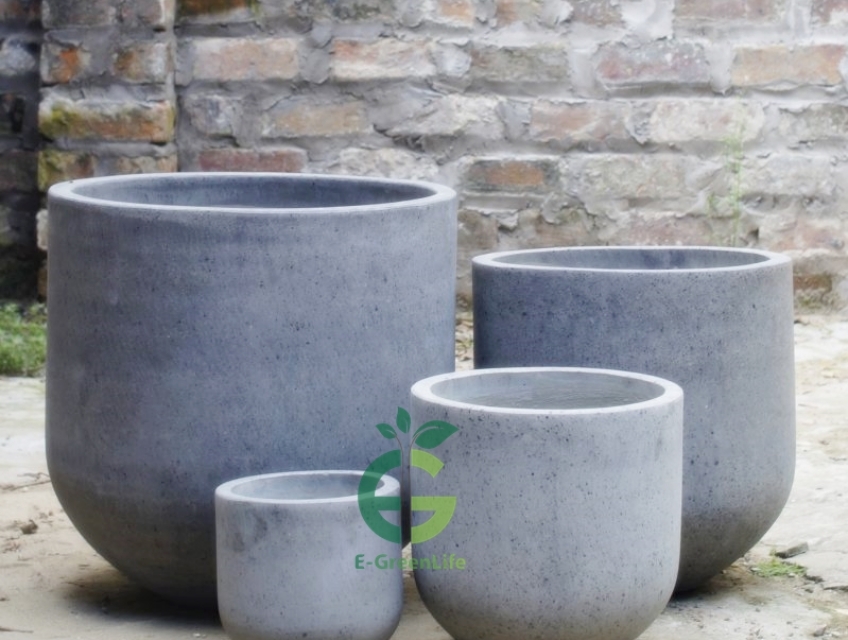 Chậu Xi Măng Nhẹ Hình Trứng