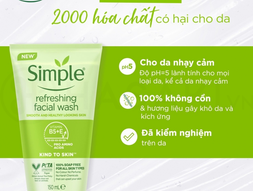 Sữa rửa mặt Simple Refreshing Facial Wash 150ml