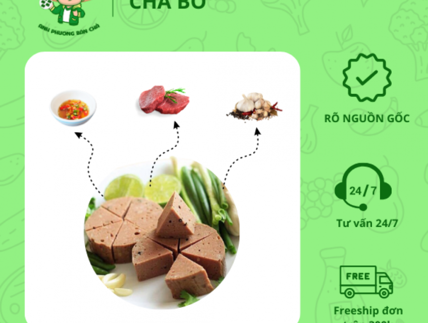 Chả bò Bình Định nguyên chất loại một kg