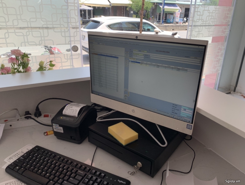 Máy tính tiền cho cửa hàng giặt sấy trọn bộ : 0917.66.4444