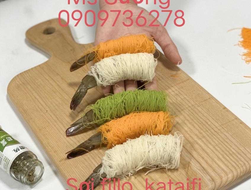 Cung cấp sợi fillo A+/ mì sợi cuộn tôm xuất khẩu
