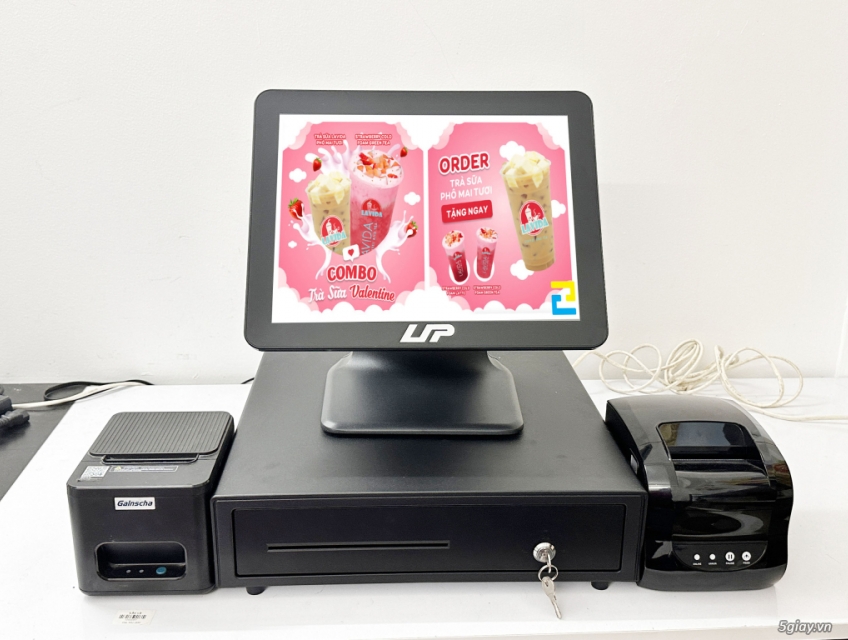 Máy tính tiền cảm ứng cho quán trà sữa trọn gói : 0917.66.4444