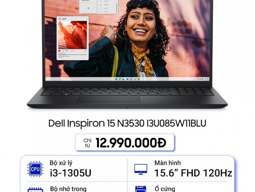 DĨ AN TABLET PLAZA  ƯU ĐÃI MÁY TÍNH DELL INSPIRON 15 N3530.