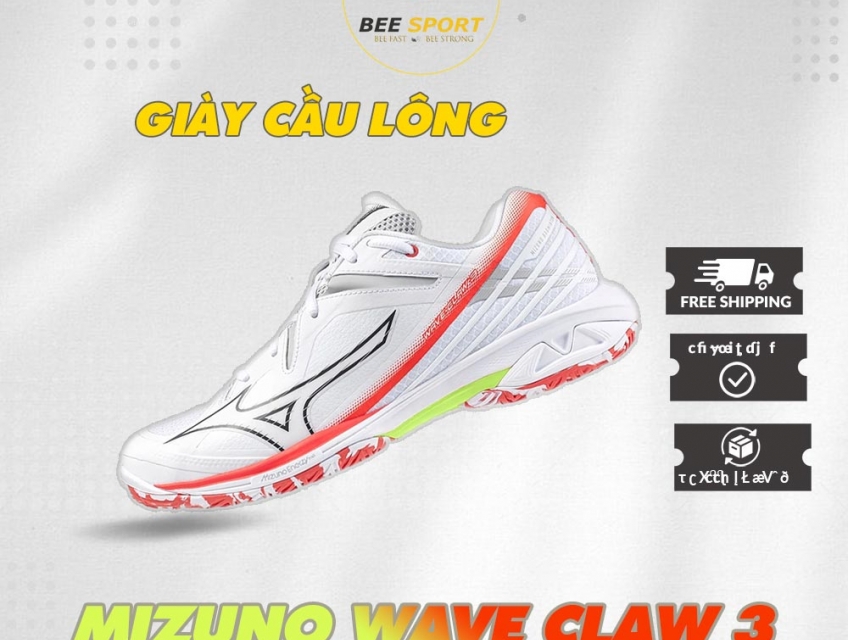Giày cầu lông Mizuno chính hãng – Bền, nhẹ, bám sân cực tốt