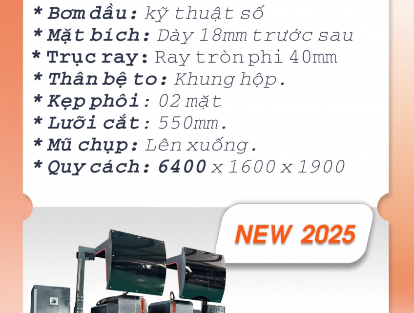 MÁY CẮT NHÔM LƯỠI 550 - MÁY DÀI 6.4m