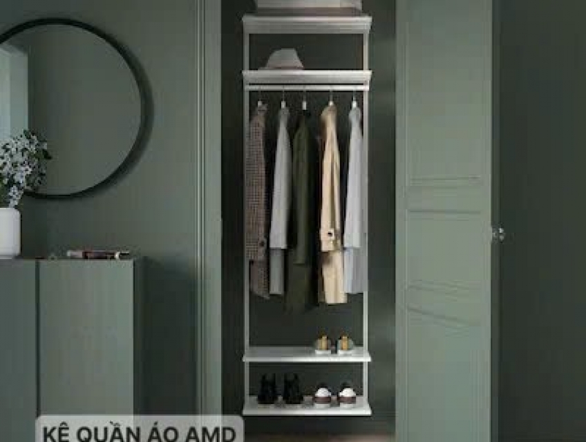 Giải pháp lưu trữ cho nhà nhỏ – Bộ kệ quần áo AMD: Gọn gàng, đẹp