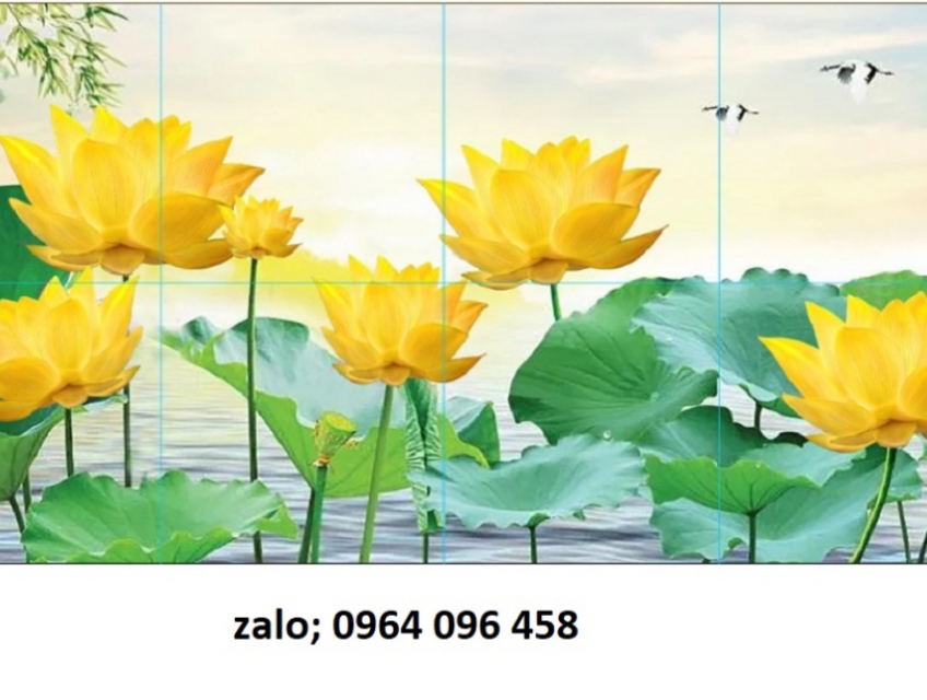Tranh gạch 3d ốp tường hoa sen - XCX44