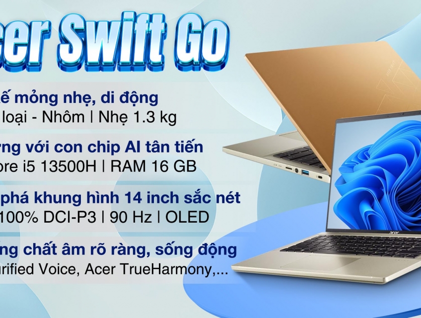 ACER Swift Go 14: Core i5 13500H/16G/512G/14in 3K OLED 90Hz/còn BH 5th