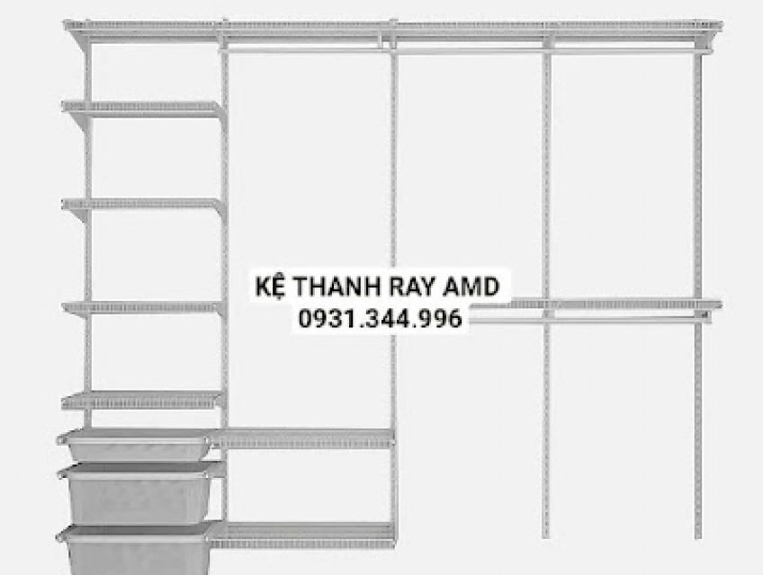 Góc setup xịn xò với Bộ kệ quần áo AMD