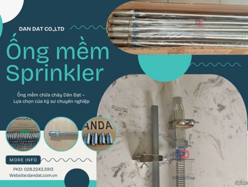 Ống mềm chữa cháy, ống nối mềm đầu phun sprinkler, ống mềm sprinkler PCCC - hệ thống chữa cháy