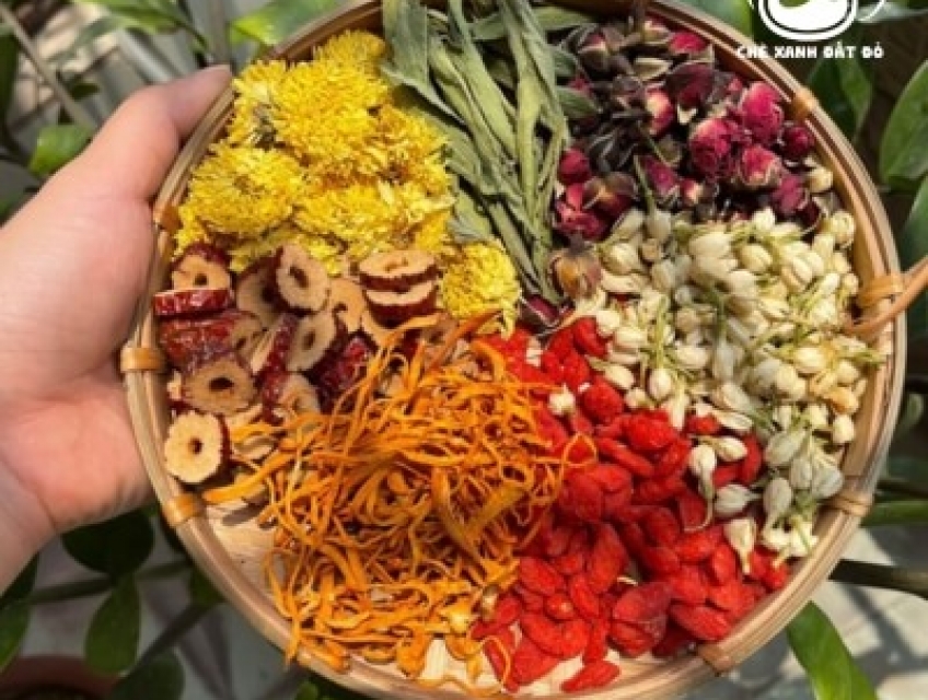 Trà Dưỡng nhan 7 Vị Trà Túi Lọc Chè xanh Đất Đỏ Gói 10Gr