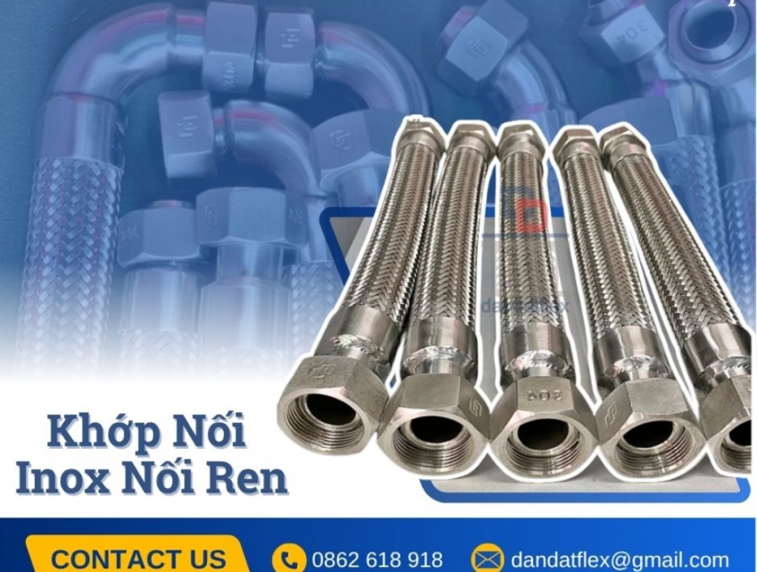 Khớp nối mềm rắc co ren, khớp nối mềm inox nối ren, khớp nối kim loại n