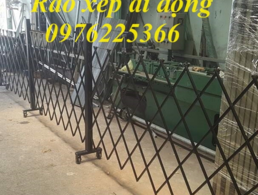 Hàng rào xếp kéo tay chữ T | Hàng rào di động có bánh xe