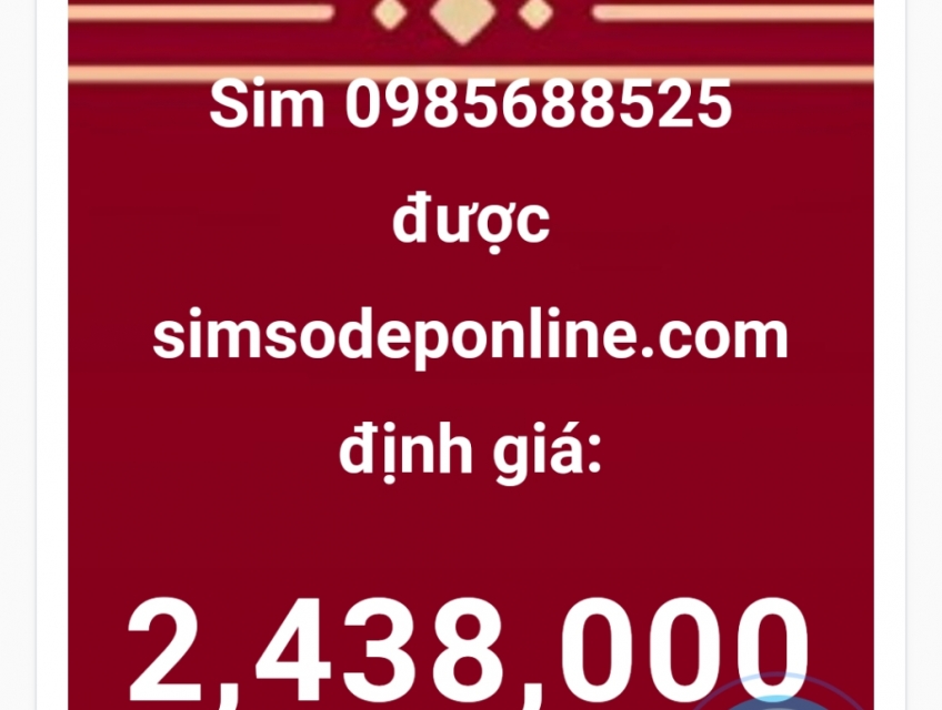 Cần bán sim 0985.688.525 chính chủ. Ai cần liên hệ em bán gấp ạ