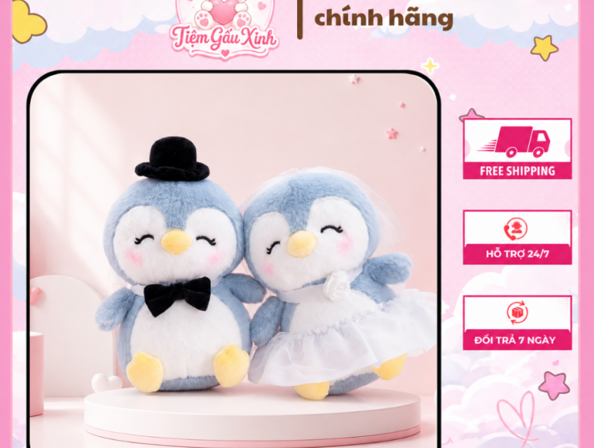 Gấu Bông Couple Cánh Cụt