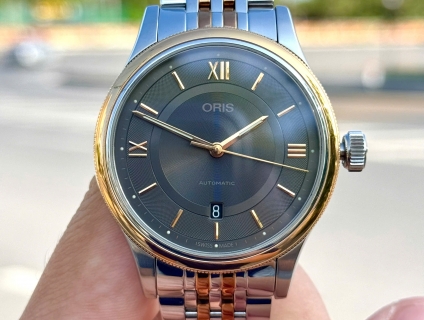 ĐH Nam Oris Classic Automatic Bản dây thép, Demi Vàng Hồng, Size 42mm