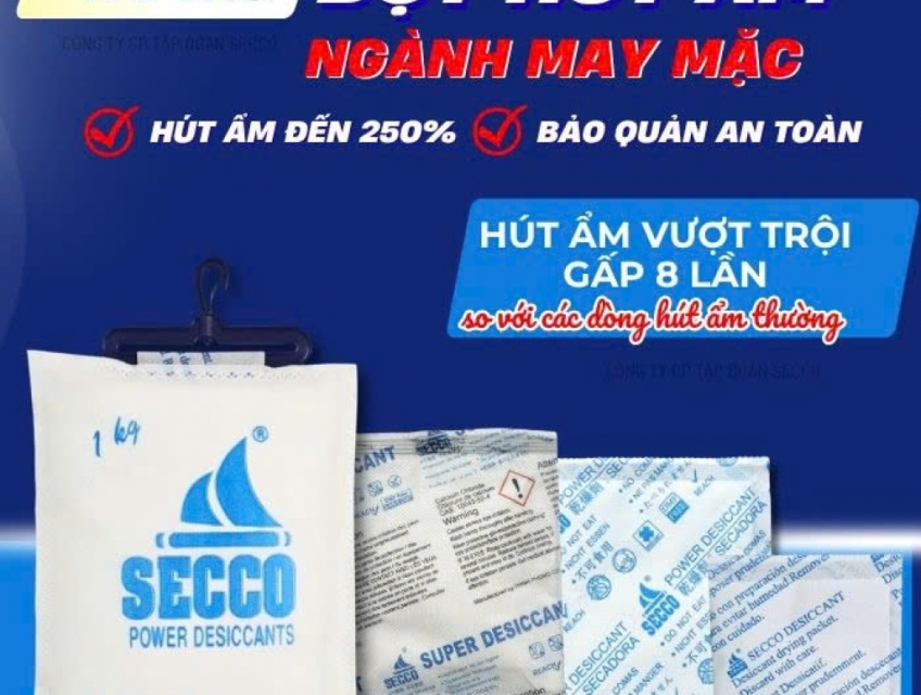 Gói hút ẩm bột secco cho ngành may mặc