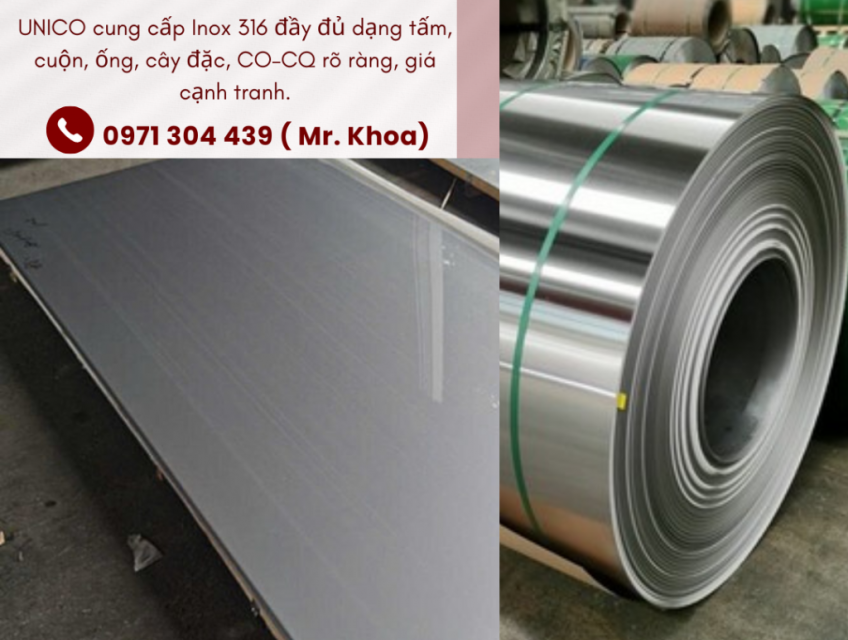 Hợp kim Inox 316 nhập khẩu chuyên dụng UNICO: Giải pháp kháng Clorua và chống ăn mòn vượt trội