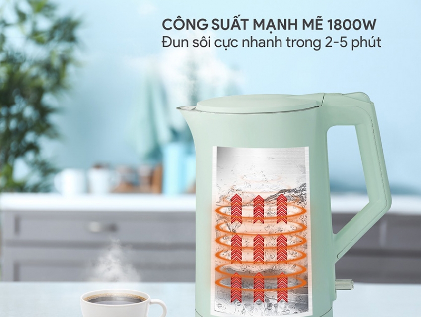Ấm BlueStone KTB-3456 đun nước siêu tốc, tiết kiệm thời gian