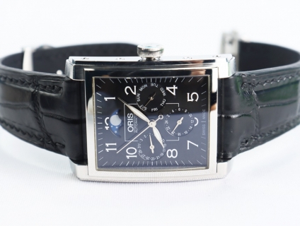 ĐH Nam : Oris Tank 6 Kim Automatic, full lịch Calendar, Lịch Moonphase
