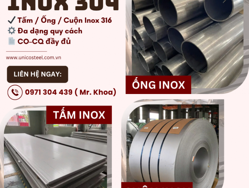 Vật tư INOX 304 chính ngạch UNICO: Giải pháp bẻ gãy gánh nặng chi phí và tối ưu hiệu suất cho xưởng