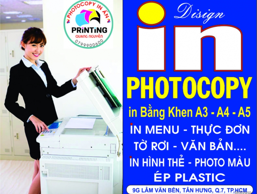 photo in màu menu thực đơn ép plastic