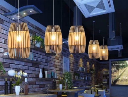 Đèn gỗ trang trí nhà hàng