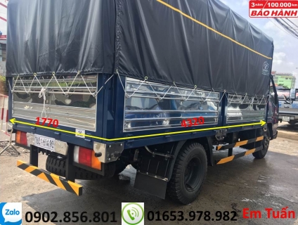 IZ 49 xe tải 2 tấn 4 hyundai kèo inox thùng bạc