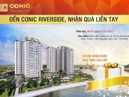 Căn Hộ Conic Riverside ven sông cách Q.1 20 phút,chỉ từ 1,1tỷ/2PN