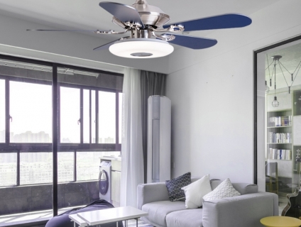 Quạt trần đèn trang trí 5 cánh gỗ QAT006 –tích hợp tính năng 3 trong 1