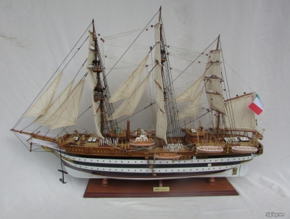 MÔ HÌNH THUYỀN GỖ AMERIGO 80CM