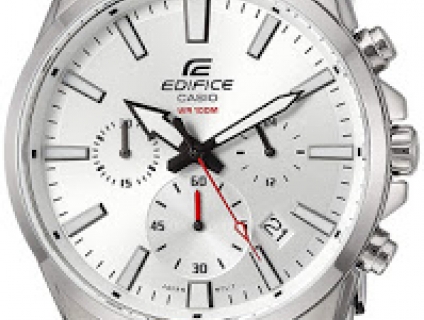 Casio Men's Edifice Quartz Watch with Stainless-Steel Strap, Silver,20