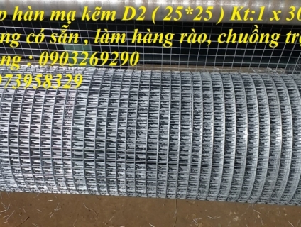 Lưới mạ kẽm phi 2 , phi 2.2, phi 2.5, phi 2.7, Phi 3, Phi 3,5 , Phi 4