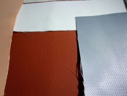 Vải sợi thủy tinh tráng silicone với độ dày 1.5mm được tăng cường.