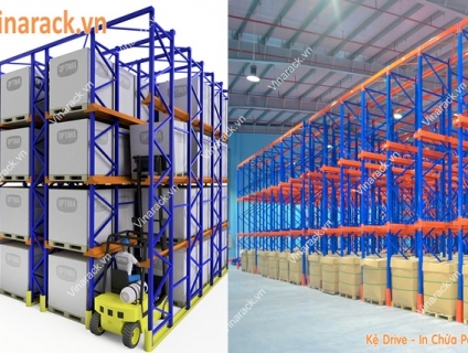 Mua kệ kho drive in chứa được nhiều pallet, tiết kiệm lối đi xe nâng