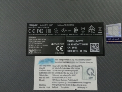 Cần bán Asus X509fj 8145U CPU 2.1ghz mới mua tại tgdd còn bh 11 tháng