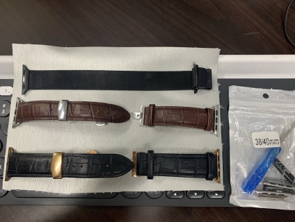 Thanh lý 3 Dây [da cá sấu + sắt] Apple Watch 38/40 khóa bướm