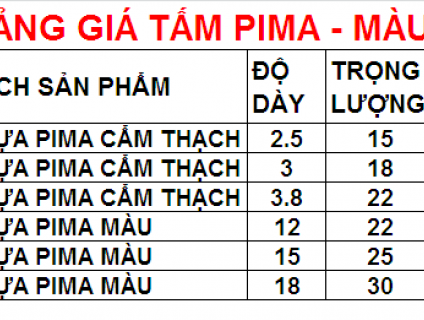 Tấm ván nhựa pima