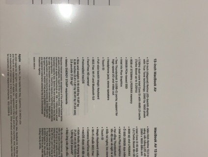 Macbook Air 2020 bản 256 GB brandnew nguyên seal hàng FPT