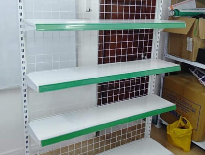 Kệ siêu thị lưng lưới ô vuông 5 tầng Cao 1.8m x Dài 1.2m