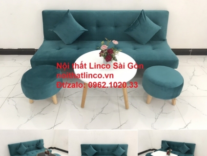 Ghế sofa giường 1m7 mini giá rẻ xanh lá cây đậm đẹp| Nội Thất Linco SG