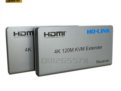 Bộ kéo dài HDMI qua cáp mạng 120M 4K kèm cổng USB HL-HDMI-120KVM(4K)